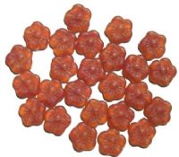 25 15mm Matte Topaz Marble Flower Beads